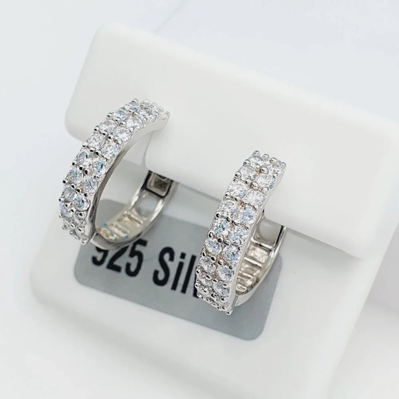 "925 Sterling Silver Cubic Zirconia Earrings, U19254868 - Picture 2 of 11